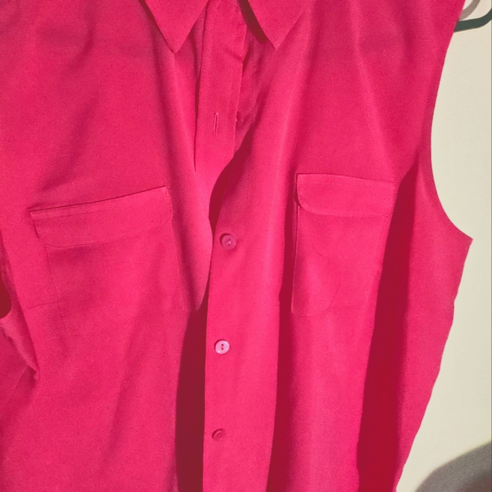 Pink Sleeveless women blouse